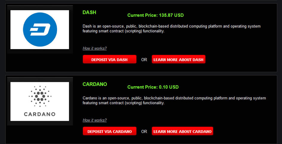 Cashier Payment Methods